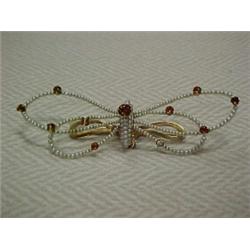 C. 1910 14K gold seed pearl and citrine brooch, comprised of seed pearls and small citrines on wi...