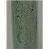 Image 2 : Aquamarine snuff bottle with carved sides, decorated with masks and rings, 2 1/2" high includes p...