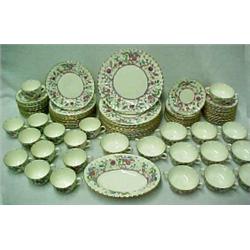 Set of Royal Worchester dinnerware  Kashmir , eighty five pieces including twelve 10 1/2  dinner...