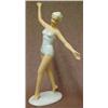 Image 1 : Porcelain figurine of a woman with out stretched arms, Schaubach Kunst Germany, mark on bottom, e...