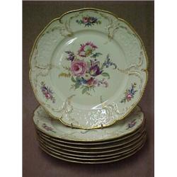 Set of eight Rosenthal 10" plates "Diplomat", 1920's, marked on back Rosenthal Ivory Bavaria E...