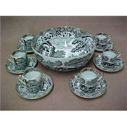 Copeland Spodes thirteen piece dessert set "Italian", including six demitasse cups, six saucers,...