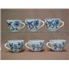 Image 1 : A set of six Meissen "Blue Onion" teacups, five with Meissen in oval and Germany mark, one with a...