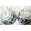 Image 3 : A set of six Meissen "Blue Onion" teacups, five with Meissen in oval and Germany mark, one with a...