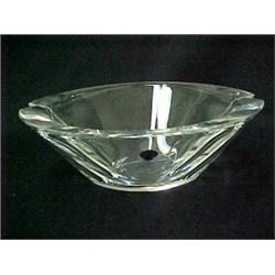 Waterford crystal centerbowl, notched design on two sides, 11 1/2  X 9 1/2  X 4  high, in fitted...