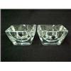 Image 1 : Two Waterford crystal square serving bowls with round interiors, 5 1/2" square, 3" high, both wit...