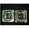 Image 2 : Two Waterford crystal square serving bowls with round interiors, 5 1/2" square, 3" high, both wit...