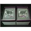 Image 3 : Two Waterford crystal square serving bowls with round interiors, 5 1/2" square, 3" high, both wit...