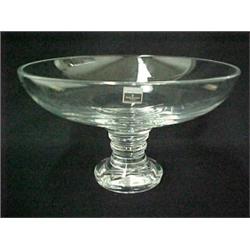 John Rocha Waterford crystal footed centerbowl, 13  diameter X 7 3/4  high, paper label and singe...