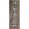 Image 1 : Baccarat crystal decanter with stopper, pear shaped form with line decoration, ovoid shaped stopp...