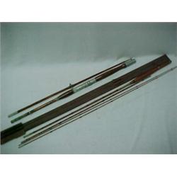 Two bamboo fishing rods, Kingfisher bamboo and metal two piece rod; and banded four piece fishing...