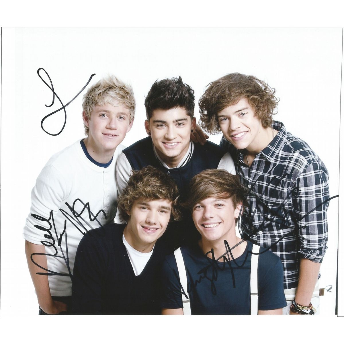 One Direction signed by all five members, color glossy 8x10 - RARE!