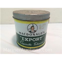 Vintage MacDonald's Export Tobacco Can