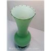 Image 2 : Tall Hand Blown Green Cased Glass Vase