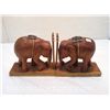 Image 1 : Pair of Hand Carved Teak Elephant Bookends