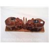 Image 2 : Pair of Hand Carved Teak Elephant Bookends