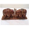 Image 3 : Pair of Hand Carved Teak Elephant Bookends