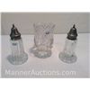 Image 1 : Very Old Pressed Glass Salt, Pepper and Spooner