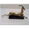 Image 3 : Solid Brass Gazelle on Marble Base