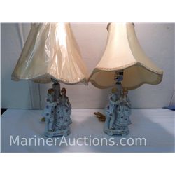 Pair of Occupied Japan Figural Table Lamps