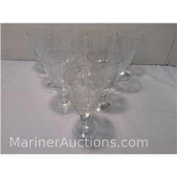Set of 10 Hungarian Pinwheel Crystal Wine Glasses