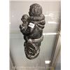 Image 2 : Wolf Soap Stone Sculpture (Hand Crafted in Canada) "Man, Dog and Puppy" (8" high")