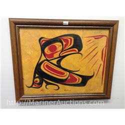 Framed Native Artwork (size including frame 13.25" X 16.25)