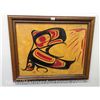 Image 1 : Framed Native Artwork (size including frame 13.25" X 16.25)