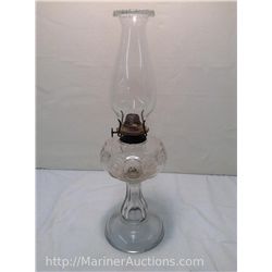 Antique Pressed Glass Oil Lamp