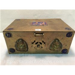 Vintage Brass Box With Buddhas