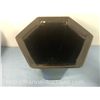 Image 3 : Large Heavy Hand Crafted Pottery Hexagon Vase