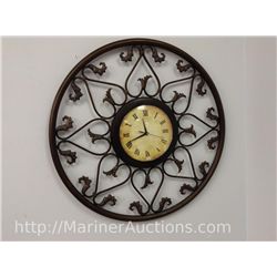 Large Wall Clock With Metal Frame