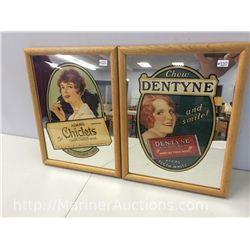 Dentyne and Chiclets Framed Advertising Mirrors