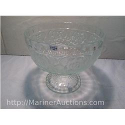Large Vintage Pressed Glass Bowl (8.25" high, 9.5" diameter)