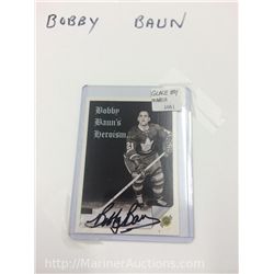 Bobby Baun Hand Signed Heroism Hockey Card