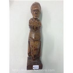 Hand Carved Solid Wood Drummer (9.5" high)