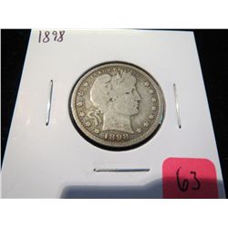 1898 Barber Silver Quarter