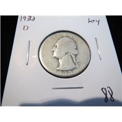 1932D Washington Silver Quarter - key date