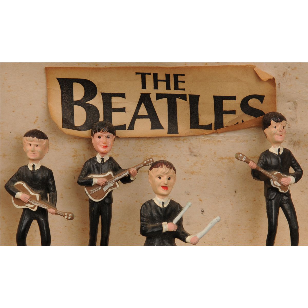 Figurine - The Beatles - 4 x figurines + drumkit (5) - Résine Figurine - The Beatles - 4 x figurines + drumkit (5) - Résine