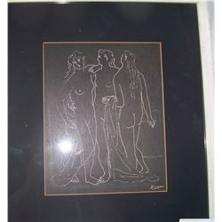 PABLO PICASSO FRAMED LITHOGRAPH "THE THREE GRACES" FRAMED