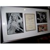 Image 1 : VERY RARE " MAE WEST" HAND SIGNED PROGRAM PAGE, WITH PICTURE IN CUSTOM FRAMED MEMORABILAI DISPLAY
