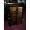 Image 1 : UNIQUE VINTAGE ASIAN MOTIF DECORATIVE CORNER CABINET, WITH GLASS SHELVING