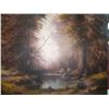 Image 1 : GORGEOUS ORIGINIAL OIL ON CANVAS SIGNED VINTAGE LANDSCAPE PAINTING