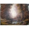 Image 2 : GORGEOUS ORIGINIAL OIL ON CANVAS SIGNED VINTAGE LANDSCAPE PAINTING