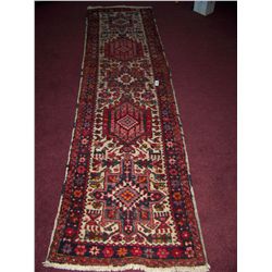 GORGEOUS HAND WOVEN MULTI-COLORED WOOL RUNNER 8FT X 2FT