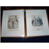 Image 2 : PAIR OF ANTIQUE HAND COLORED FRENCH ENGRAVINGS, NICELY FRAMED