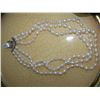 Image 2 : GORGEOUS PRINCESS DIANA THREE STRAND GENUINE PEARL NECKLACE RETAIL PRICE $1,250