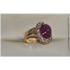 Image 4 : EXQUISITE 18K GOLD RUBY & DIAMOND LADIES RING.  APPX. 7CT NATURAL RUBY W/ 1.8 CT VS DIAMONDS