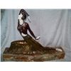 Image 2 : IMPRESSIVE CHIPARUS SIGNED FRENCH BRONZE, IVORY & MARBLE ART DECO SCULPTURE. CIRCA 1930'S 23T X 30W