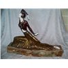 Image 3 : IMPRESSIVE CHIPARUS SIGNED FRENCH BRONZE, IVORY & MARBLE ART DECO SCULPTURE. CIRCA 1930'S 23T X 30W